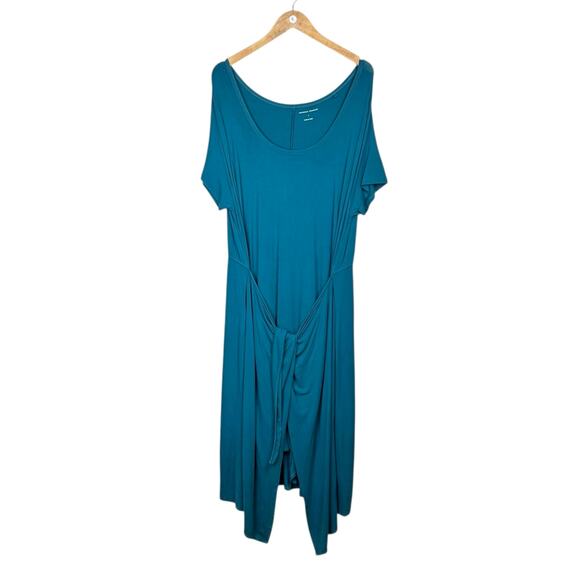 Universal Standard Teal Palermo Divine Jersey Tie Up Wrap Summer Dress - Picture 1 of 9